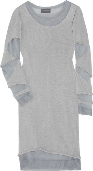 Zac Posen Cutout Metallic Sweater Dress in Gray - Lyst