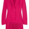 Alexander Mcqueen Woolcrepe and Silkchiffon Dress in Pink (fuchsia) - Lyst