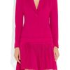 Alexander Mcqueen Woolcrepe and Silkchiffon Dress in Pink (fuchsia) - Lyst