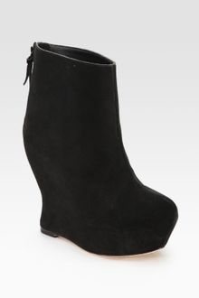 Alice + Olivia Java Suede Wedge Ankle Boots - Lyst