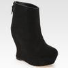 Alice + Olivia Java Suede Wedge Ankle Boots in Black - Lyst