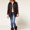 Barbour Classic Beadnell With Red Tartan Lining in Gray (charcoal) - Lyst