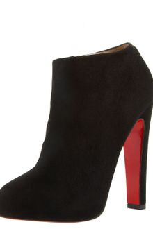 Christian Louboutin Suede Thick-heel Bootie - Lyst