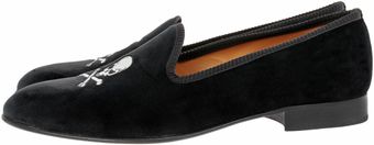 Del Toro Velvet Skull Slipper - Lyst