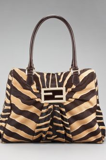Fendi Zebra-print Calf Hair Mia Bag - Lyst
