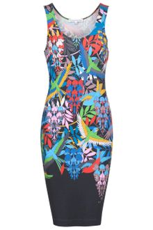 Jonathan Saunders Fitted Bird Print Tank Dress - Lyst
