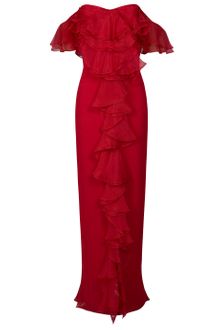 Notte By Marchesa Ruffled Orgz Cascade Gown - Lyst