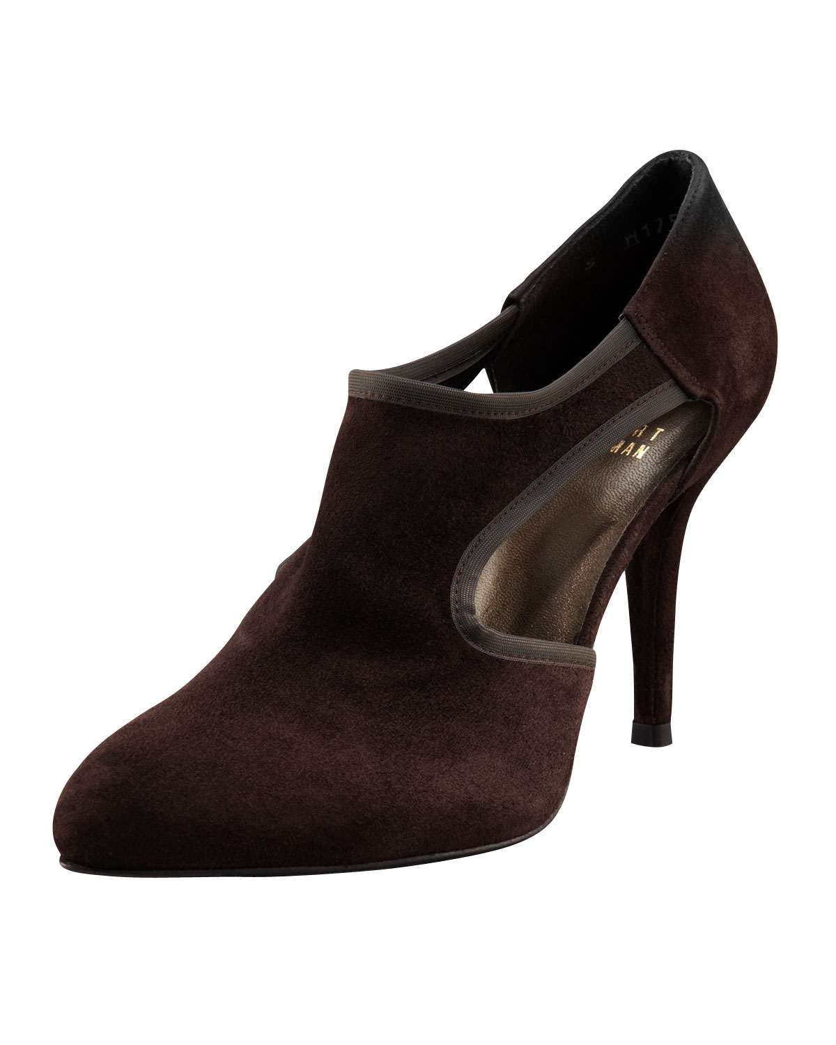 stuart weitzman stretch back leather booties