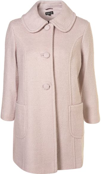 Topshop Textured Peter Pan Swing Coat - Lyst