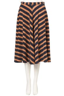 Topshop Stripe Full Midi Skirt - Lyst