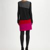 Dkny Colorblock Wool Dress in Multicolor (black) - Lyst