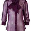 Halston Heritage Polka Dot Blouse in Purple (black) - Lyst