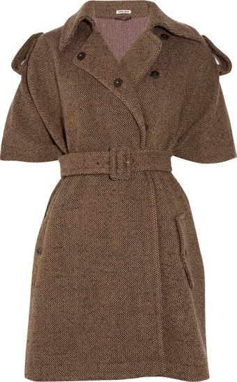 Miu Miu Wool-blend Tweed Cape - Lyst
