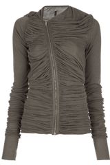 Rick Owens Lilies Ruched Zip Cardigan
