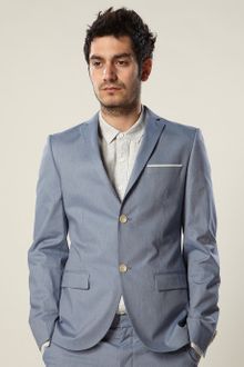 Topman Blue Tick Stripe Skinny Suit - Lyst