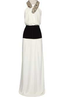 Victoria Beckham Embellished Stretch-crepe Gown - Lyst