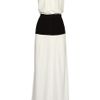 Victoria Beckham Embellished Stretchcrepe Gown in White - Lyst