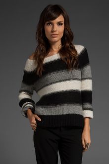Alice + Olivia Striped Alpaca Sweater - Lyst