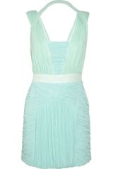 Dion Lee Plissé Stretch-jersey and Silk-crepe Dress