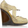 Yves Saint Laurent Maggy Metallic Leather Wedges in Gold - Lyst