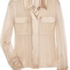Alberta Ferretti Pleated Silkchiffon Blouse in Pink (blush) - Lyst