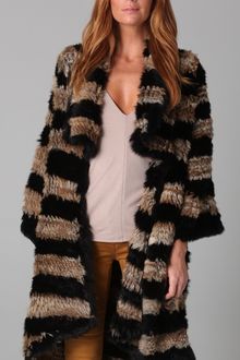 Elizabeth And James Salma Rabbit Fur Coat - Lyst