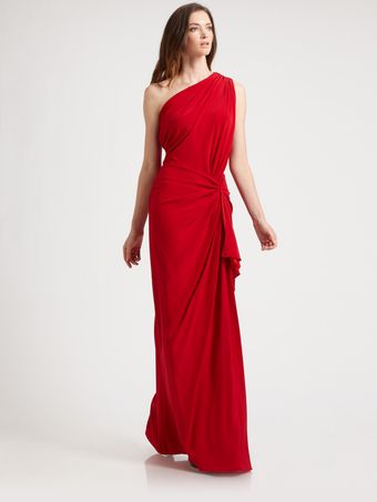 Tadashi Shoji Draped Jersey Gown - Lyst