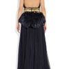 Alexander Mcqueen Feathered Halterneck Chiffon Gown in Blue (navy) - Lyst