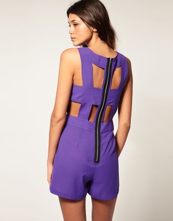 ASOS Collection Asos Cut Out Back Playsuit - Lyst