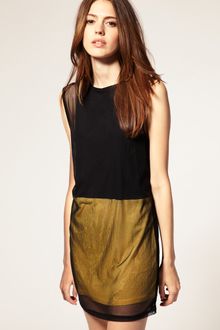 ASOS Collection Asos Colour Block Tunic with Mesh Layering - Lyst