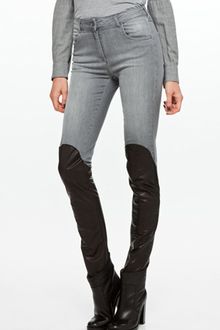 Mm6 X Opening Ceremony Leather Detail Pants in Grey/black - Lyst