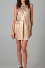Tibi Metallic Jacquard Sleeveless Dress