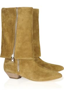 Belle By Sigerson Morrison Fold-over Suede Boots - Lyst
