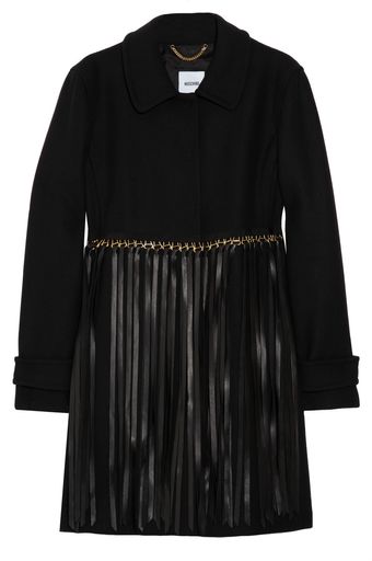  Leather-fringed Wool Coat 
