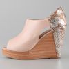Rebecca Minkoff Trott Snakeeffect Leather Wedges in Beige - Lyst