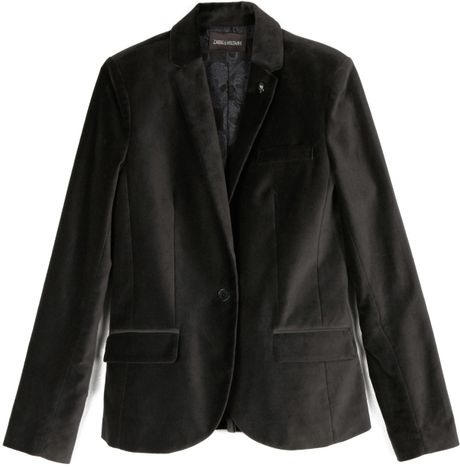 Zadig & Voltaire Jacket Veroc Velvet in Black - Lyst
