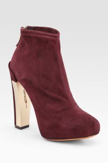 B Brian Atwood Edeline Stretch Suede Ankle Boots - Lyst