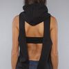 Rojas The Hooded Cut Out Back Tank in Black - Lyst