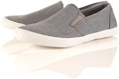 Topman Guide Grey Slip On Plimsolls in Gray for Men (grey) - Lyst