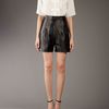 Alannah Leather Shorts in Black - Lyst