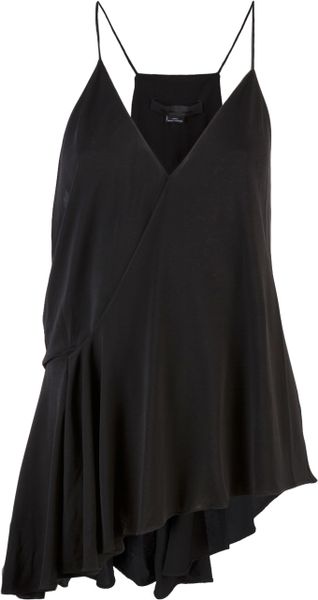 Alexander Wang Asymmetrical Drape Top in Black - Lyst
