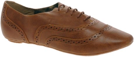 Asos Asos Marvin Lace Up Girly Brogue in Brown (tan) - Lyst
