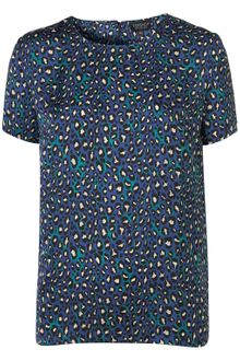 Topshop Silky Animal Print Tee - Lyst
