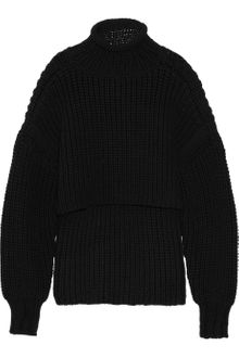 Alexander Wang Cropped Chunky-knit Cotton-blend Sweater - Lyst