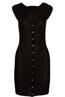 Alexander Wang Cutout Striped Ribbed-knit Dress - Lyst