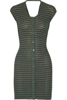 Alexander Wang Cutout Striped Ribbed-knit Dress - Lyst