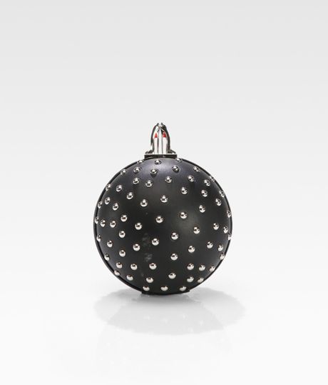Christian Louboutin Eden Studded Ball Clutch in Black - Lyst