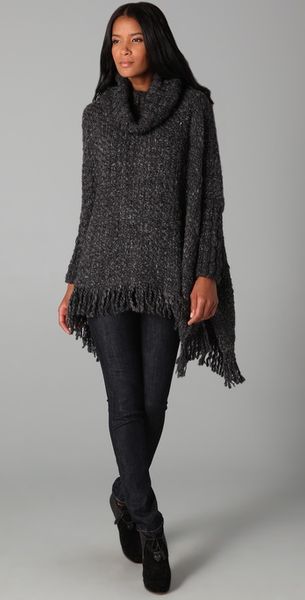 DKNY Pure Dkny Turtleneck Poncho - Lyst