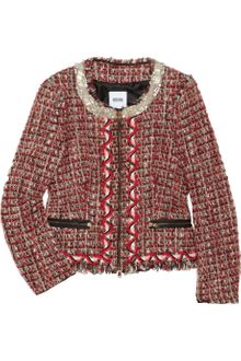 Moschino Cheap & Chic Cropped Bouclé Tweed Jacket - Lyst