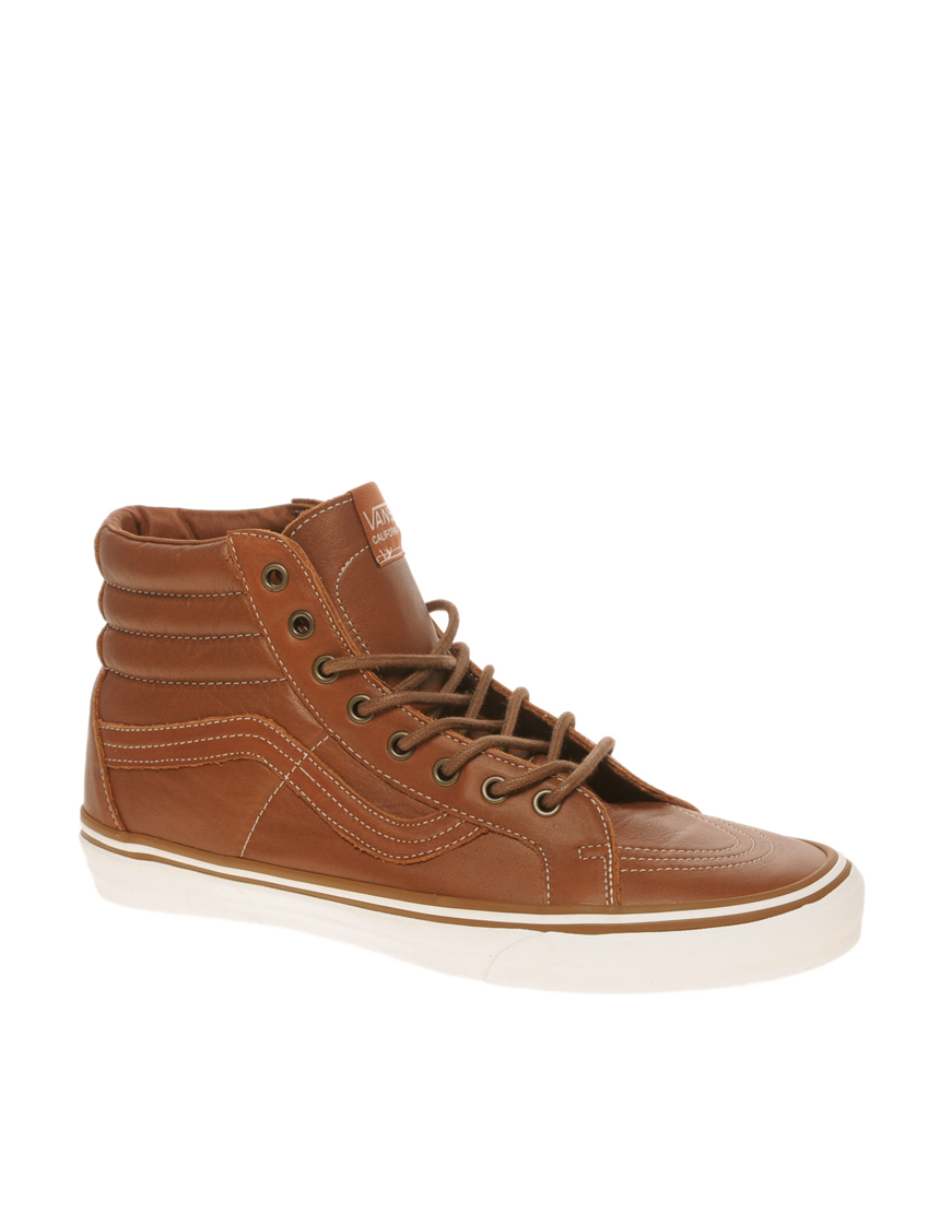 brown and tan vans
